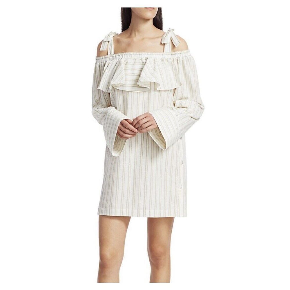 BAUM UND PFERDGARTEN Women Arina Stripe Cold-Shoulder Shift Dress NEW Sz 36 US 6